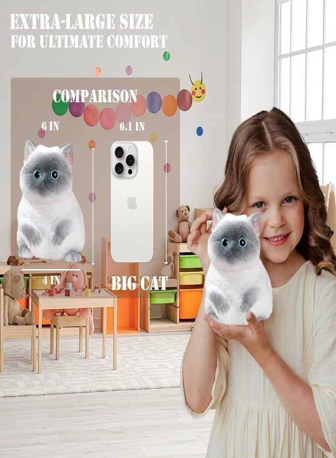 YJPPDD Big taba Squishy Cat, Handmade Squishy Cat for Adult/Kids, Stress Relief, Cute & Soft Cat Design, Perfect Squeeze Toys Gift for Relaxation and Fun - Dress Up Your Own Squishies Cat(Siamese) - Image 3